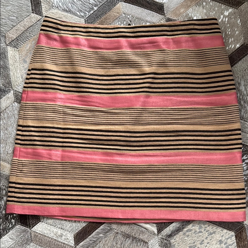 LOFT Pink and Tan Mini Pencil Skirt